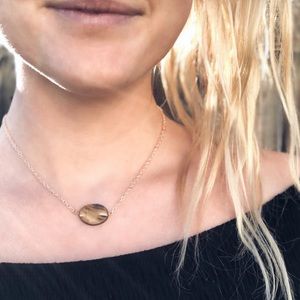 Abalone Shell Silver Rose Gold Necklace Handmade